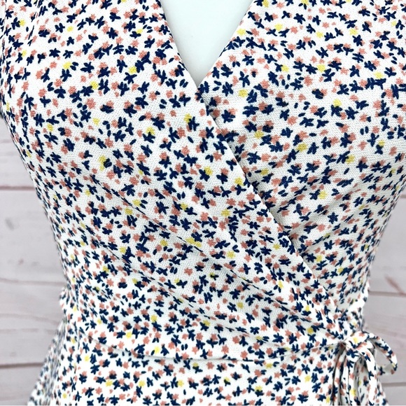 Modcloth Monteau Ditsy Floral Surplice Wrap Peplum Blouse - Picture 5 of 11